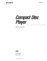 Sony CDP-391 - Owners Manual 